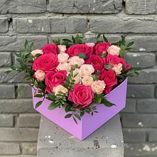 Цветочная композиция из Розы в коробке #REPLACE_PRED# Михайловке Приморский край