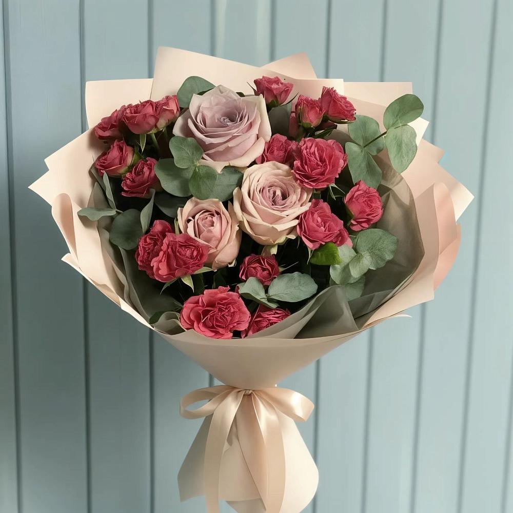 Букет цветов из: Гвоздики и Розы в Михайловке Приморский край