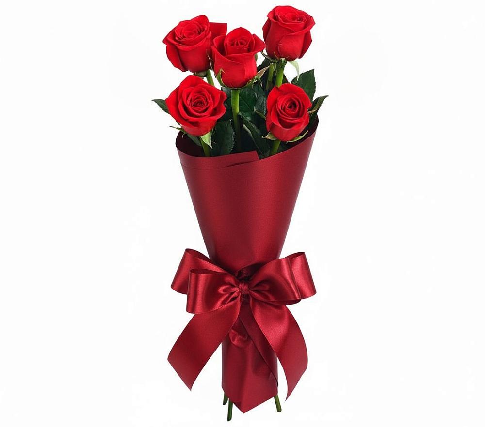 Букет 5 Красных роз Эдлесс Лав в Михайловке Приморский край
