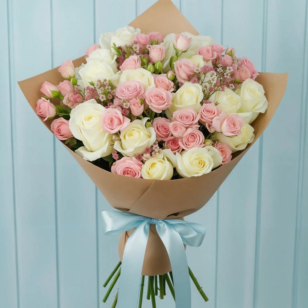 Букет цветов из: Розы в Михайловке Приморский край