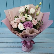 Букет цветов из:  Розы и Лизиантусы в Михайловке Приморский край