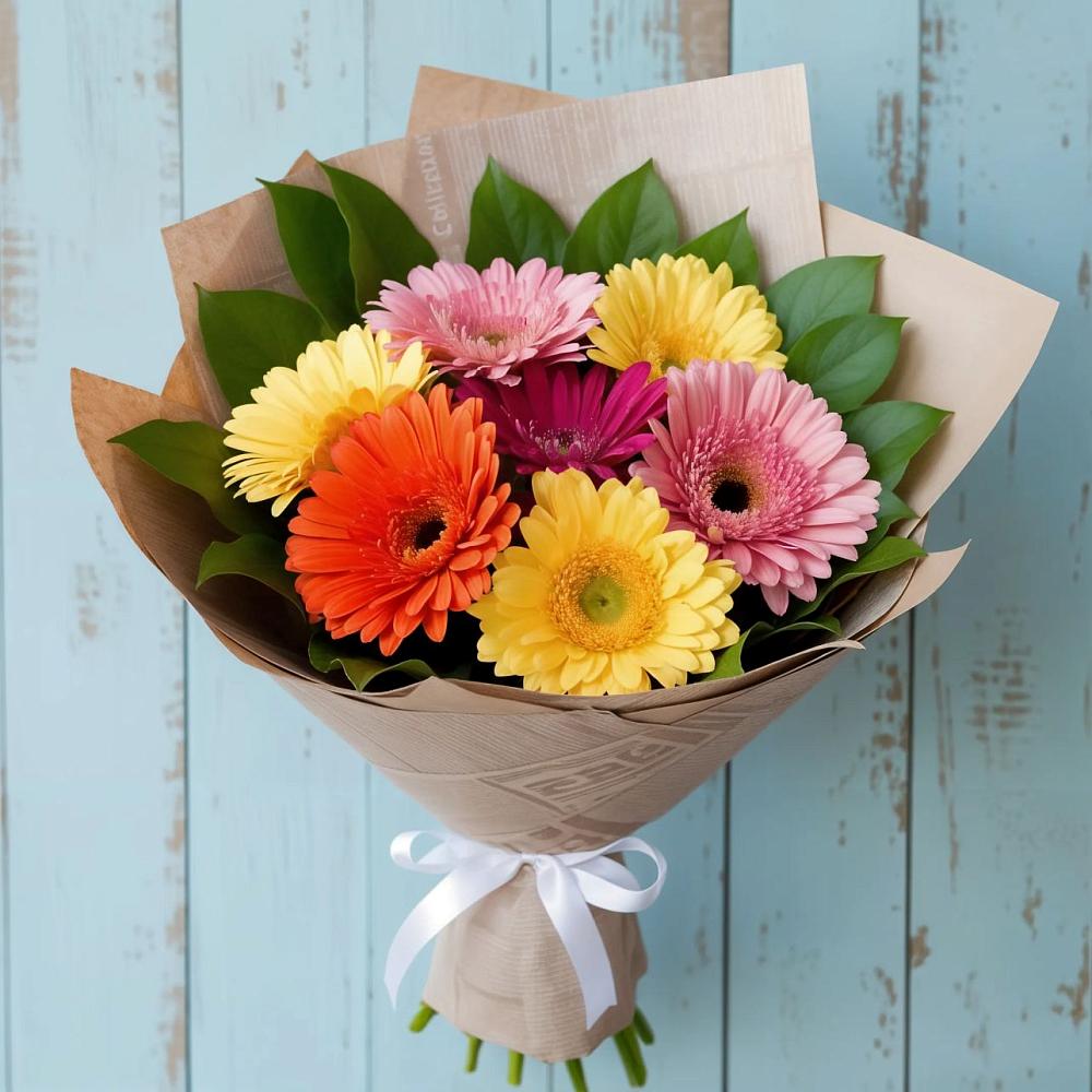 Букет цветов из: Герберы в Михайловке Приморский край