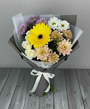 Букет цветов из:  Розы, Герберы и Хризантемы в Михайловке Приморский край