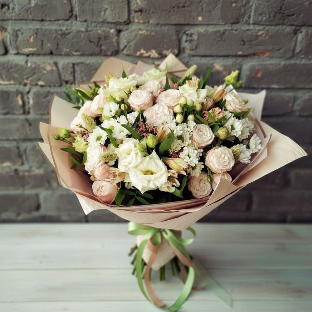 Букет цветов из: Альстромерии, Розы и Хризантемы в Михайловке Приморский край