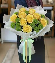 Букет цветов из:  Хризантемы и Розы в Михайловке Приморский край