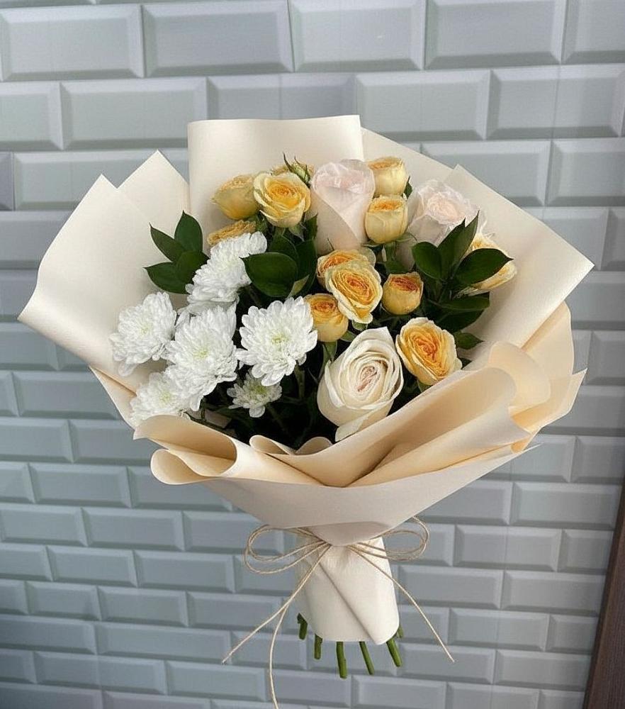 Букет цветов из: Розы и Хризантемы в Михайловке Приморский край