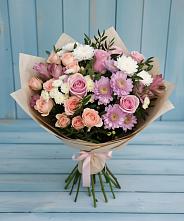 Букет цветов из:  Хризантемы, Розы и Альстромерии #REPLACE_PRED# Михайловке Приморский край