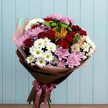 Букет цветов из:  Розы, Хризантемы и Альстромерии в Михайловке Приморский край