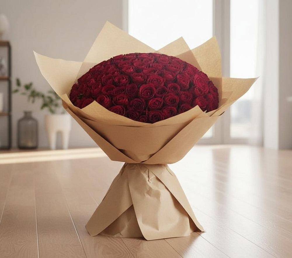 Букет 101 Красная роза в Михайловке Приморский край