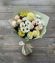 Букет цветов из:  Альстромерии, Розы и Хризантемы в Михайловке Приморский край