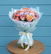 Букет цветов из:  Хризантемы и Розы в Михайловке Приморский край