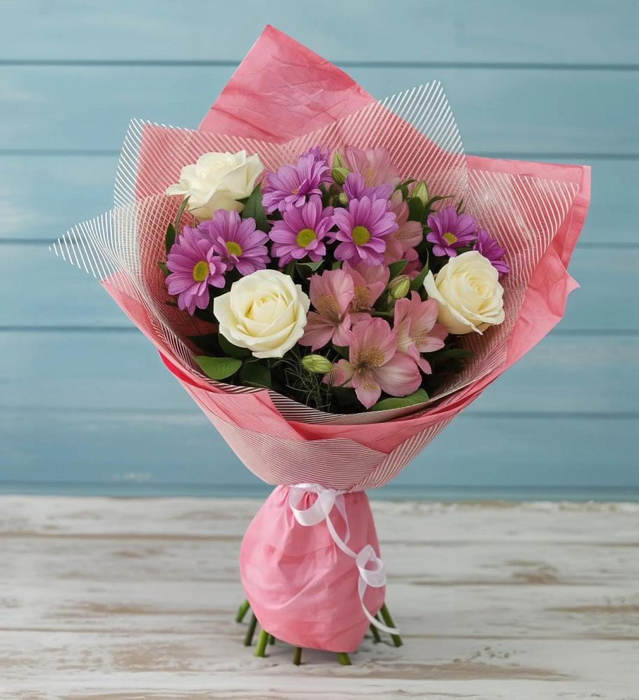 Букет цветов из: Герберы в Михайловке Приморский край