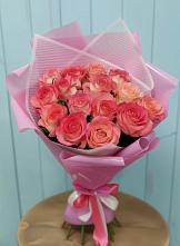 Букет 15 Розовых роз Равель в Михайловке Приморский край